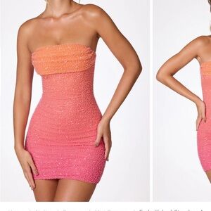 Oh Polly Strapless Embellished Dress